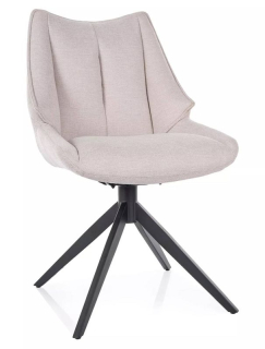 Jedálenská stolička, svetlobéžová látka, nohy kov čierny, CODA BREGO