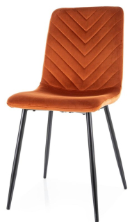 Jedálenská stolička, cynamon látka, nohy kov čierny, DAREN VELVET