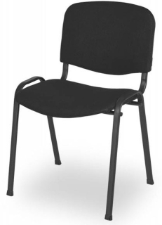 Kancelárska stolička, čierna látka, kov čierny, ISO STANDARD BL