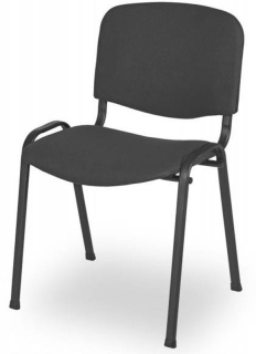 Kancelárska stolička, sivá látka, kov čierny, ISO STANDARD BL