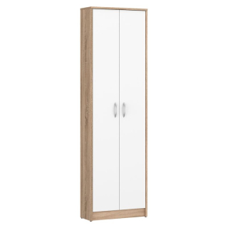 Skriňa, 55cm, policová, dub sonoma, biela, VIRA-MECKI NEW