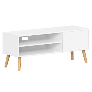 Televízny stolík, 120cm, MDF biela, AKF-E1146 WT