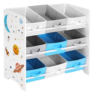 Regál na hračky, 63cm, MDF viacfarebná, AUR-E1033 WT