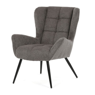 Kreslo ušiak, sivá látka, AK-H9206 GREY2