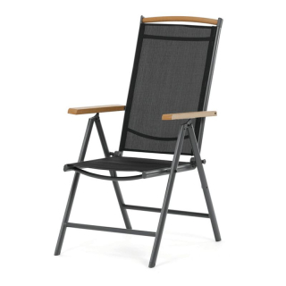 Záhradná stolička, hliník, sieťovina, sivá, AZC-W1408 GREY