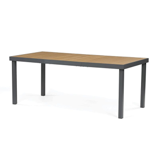 Záhradný stôl 190x90cm, hliník, polywood, sivá, AZT-W1408 GREY