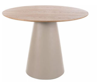 Jedálenský stôl, okrúhly 100cm, MDF, kašmír, dub, ANGEL 100