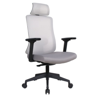 Kancelárske kreslo, sivá sieťovina, ROSANO