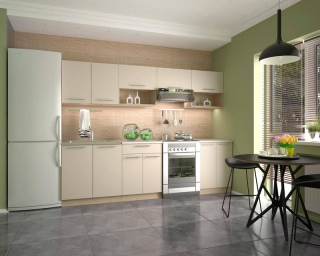 Kuchynská linka, 260cm, dub sonoma, vanilka, VIOLA WANILLA