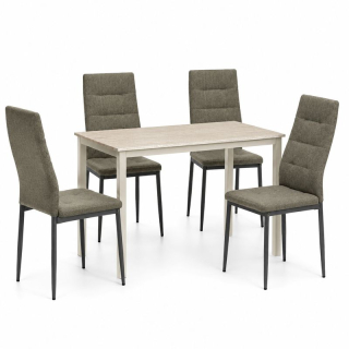 Jedálenský set 1+4, 110x70cm, MDF, cashmere, látka hnedá, AUTRON