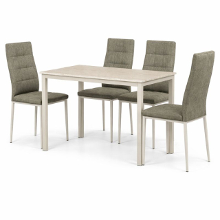 Jedálenský set 1+4, 110x70cm, MDF, cashmere, látka hnedá, AUTRON