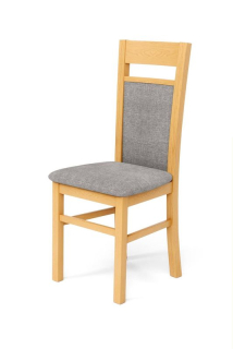 Jedálenská stolička, sivá látka, drevo dub medový, GERARD 2