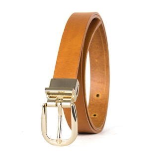 Dámsky kožený opasok NOBLEHIDE GOLD, 2.5 cm, Koňakový