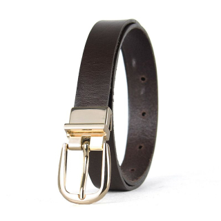 Dámsky kožený opasok NOBLEHIDE GOLD, 2.5 cm, Tmavo hnedý