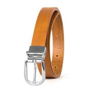 Dámsky kožený opasok NOBLEHIDE SILVER, 2.5 cm, Koňakový