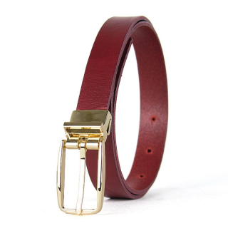 Dámsky kožený opasok PRIMEHIDE GOLD, 2.5 cm, Bordový