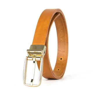 Dámsky kožený opasok PRIMEHIDE GOLD, 2.5 cm, Koňakový