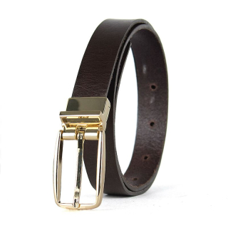 Dámsky kožený opasok PRIMEHIDE GOLD, 2.5 cm, Tmavo hnedý