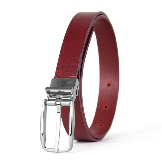 Dámsky kožený opasok PRIMEHIDE SILVER, 2.5 cm, Bordový