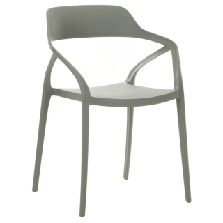 Stohovateľná stolička, sivý plast, ALFIO