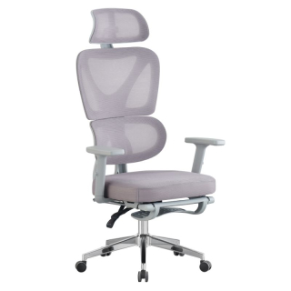 Kancelárske kreslo, sivá sieťovina, chróm, DEMOS