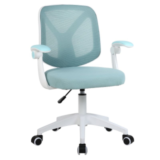 Kancelárske kreslo, modrá látka, biela, SOLARI