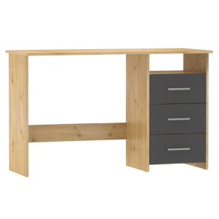 PC stôl, 123x50cm, dub artisan, grafit, LARISTOTE NEW