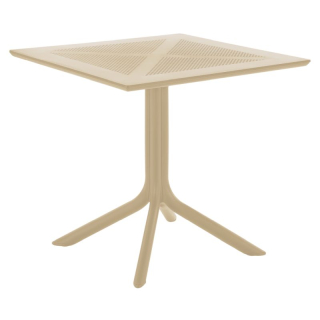 Záhradný stôl, 79,5x79,5cm, sivohnedá Taupe plast, DENTON NEW