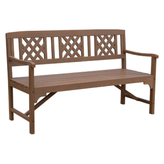 Drevená záhradná lavička, 148cm, masív, hnedá, ENELA