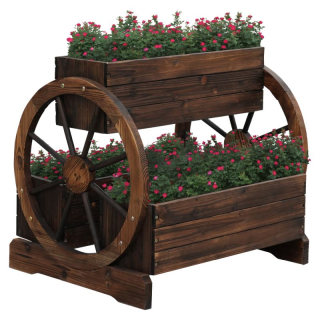 Drevený kvetináč, masív, hnedý, SABA