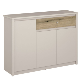 Komoda, 126cm, kašmír, dub evoke, kombinovaná, KAROS 3D1S