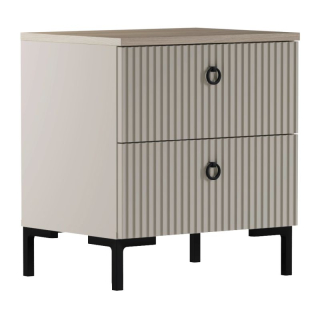 Nočný stolík, 53cm, sivohnedá Taupe, dub silverjack, DOMCA 2S