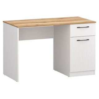 PC stôl, 120x60cm, biely, dub evoke, VELIS 1D1S