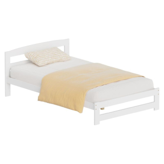 Posteľ, 120x200, s roštom, biela, AZRA