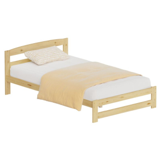 Posteľ, 120x200, s roštom, prírodná, AZRA