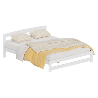 Manželská posteľ, 160x200, s roštom, biela, AZRA