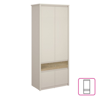 Skriňa, 87cm, vešiaková, kašmír, dub evoke, KAROS 4D1S