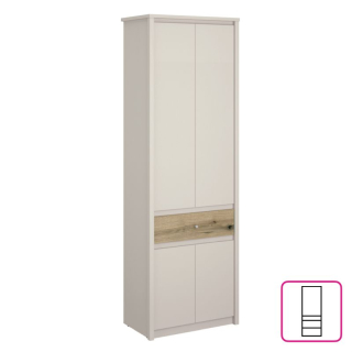 Skriňa, 70cm, kombinovaná, kašmír, dub evoke, KAROS 4D1S70
