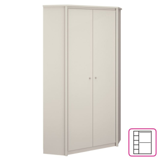Rohová skriňa, 97cm, kombinovaná, kašmír, KAROS 2D