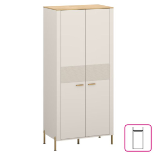 Skriňa, 98cm, vešiaková, kašmír, dub kamenný, RUNOL 2D