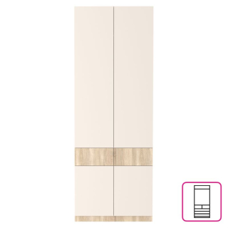 Skriňa, 80cm, kombinovaná, dub sonoma, kašmír, VERTIO SZF4D2S
