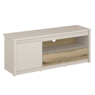 TV stolík, 126cm, kašmír, dub evoke, KAROS 1D1S