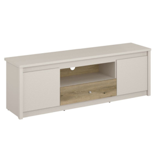 TV stolík, 150cm, kašmír, dub evoke, KAROS 2D1S