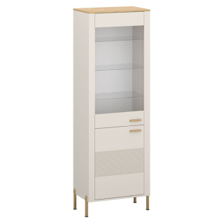 Vitrína, 69cm, kašmír, dub kamenný, RUNOL 1D1W