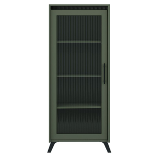 Vitrína, 61cm, smoke zelená, čierna, LONGY REG1W
