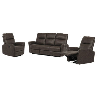 Sedacia súprava, hnedá, látka vintage, ASD-4302 BR3