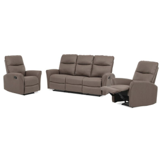 Sedacia súprava, hnedá, látka vintage, ASD-4302 COF3