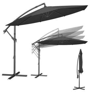 Záhradný slnečník, sivý, kov, ASL-E1116 GREY