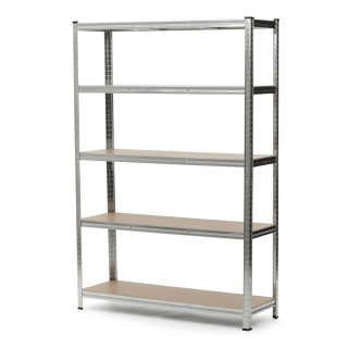 Regál, 120cm, kov, strieborný, AUR-G2120 SIL