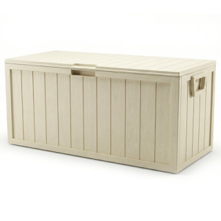 Záhradný úložný box, 112cm, plast, béžový, AZB-G2075 CRM
